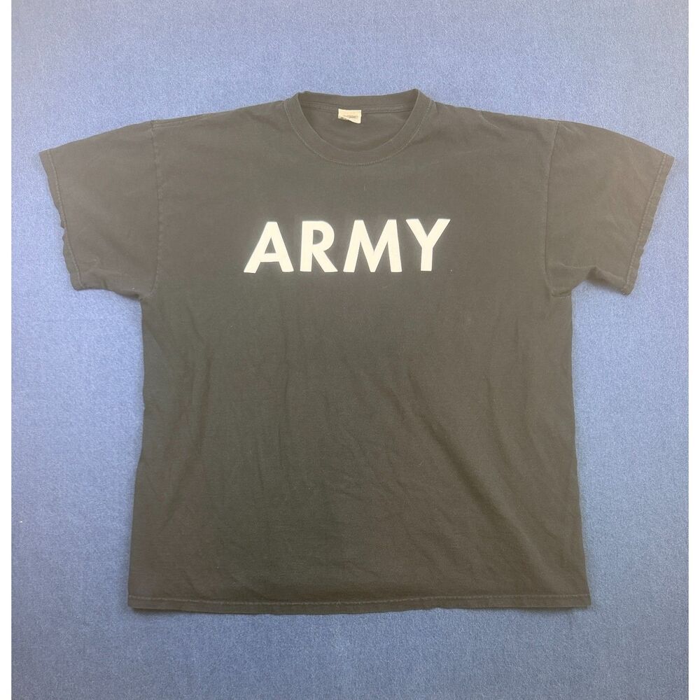 US Army Military Black T-Shirt Men’s 2XL Fruit of the Loom Heavy Cotton